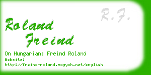 roland freind business card
